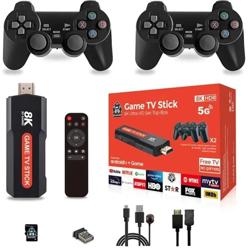 اندروید باکس+کنسول بازی گیم استیک  m8 سری جدید ارسال رایگان