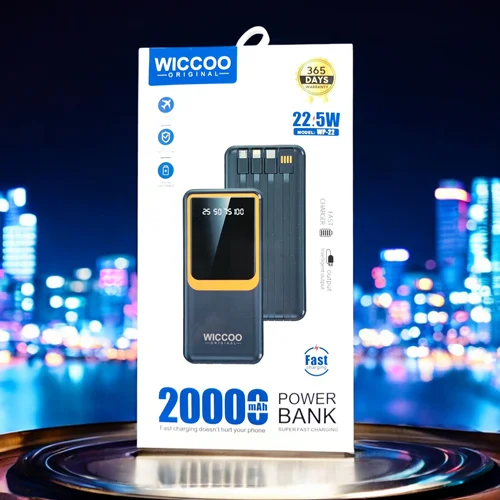 پاوربانک 20000 WICCOO فست شارژ مکس 22.5 وات
