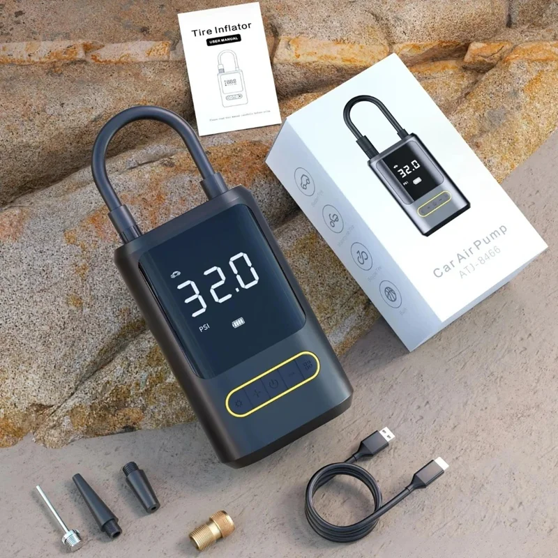 پمپ باد شارژی خودرو مدل ATJ-8466 همراه با شارژر فندکی