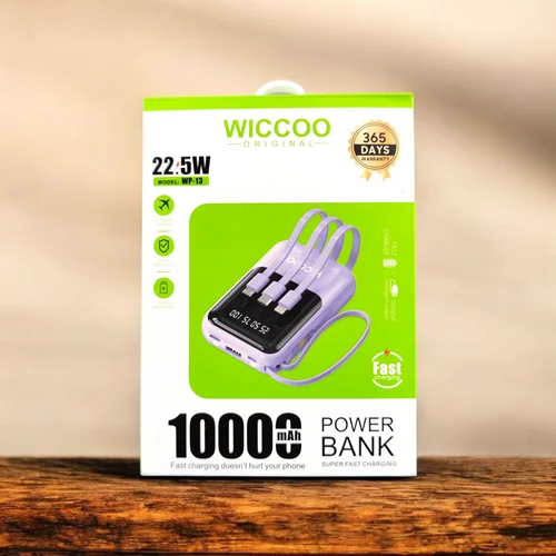 پاور بانک 10000 میلی امپر wiccoo مدل wp13