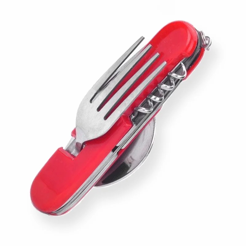 ست قاشق چنگال چاقو و در بازکن تاشو کمپینگ