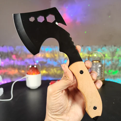 تبر فلزی دسته چوبی غلاف دار